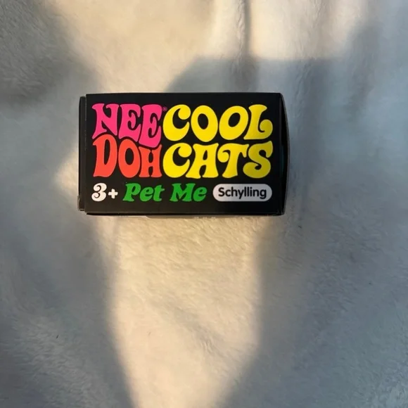 NeeDoh Cool Cats Teal Stress Ball Toy by Schylling - Picture 2 of 2